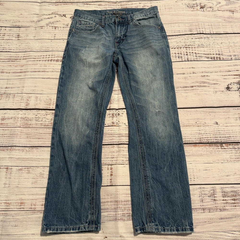 Axe & Crown Jeans Straight‎ Fit Blue Denim Pants Men's 30x30 (Fits 30x27)